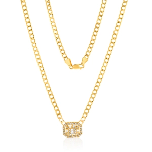 14ct Yellow Gold 1/2 Carat Diamond On 40cm Chain