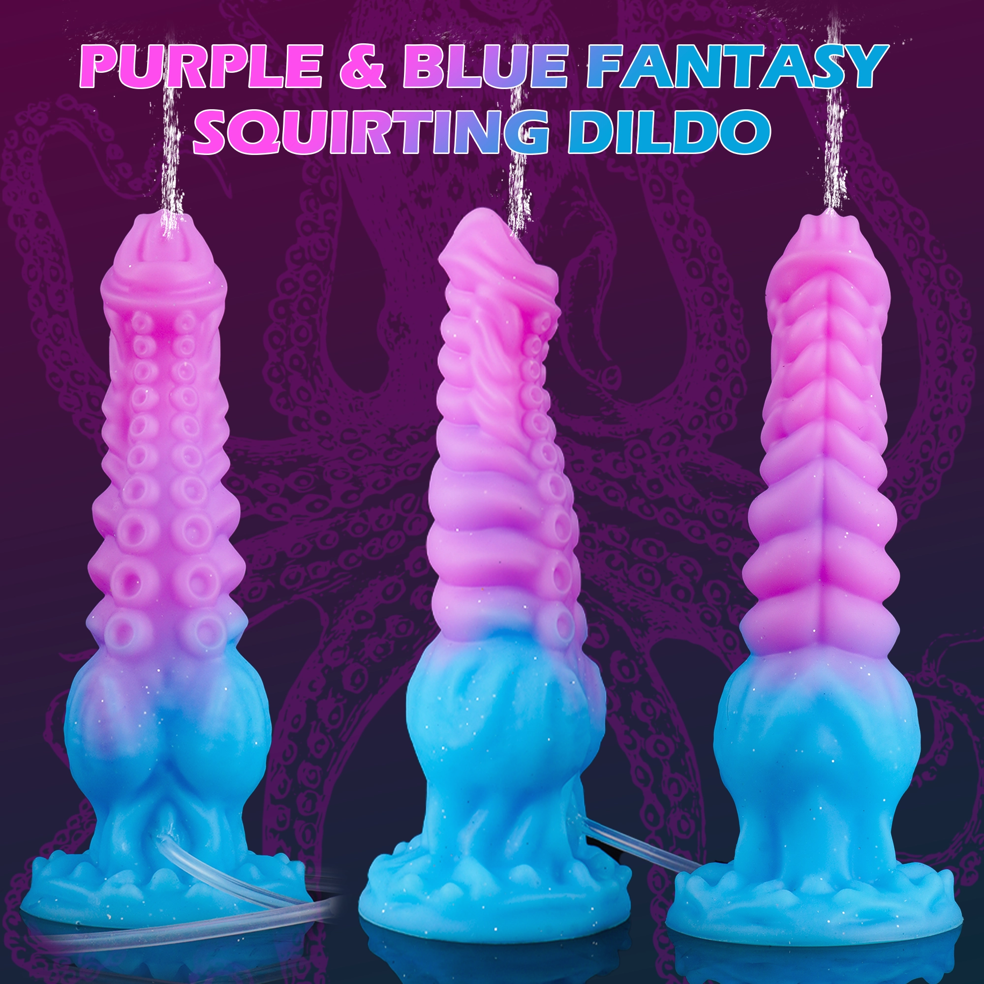 Akkoro 9.71 Squirting Tentacle Dildo With a Knot & Octopus Texture-Laphwing