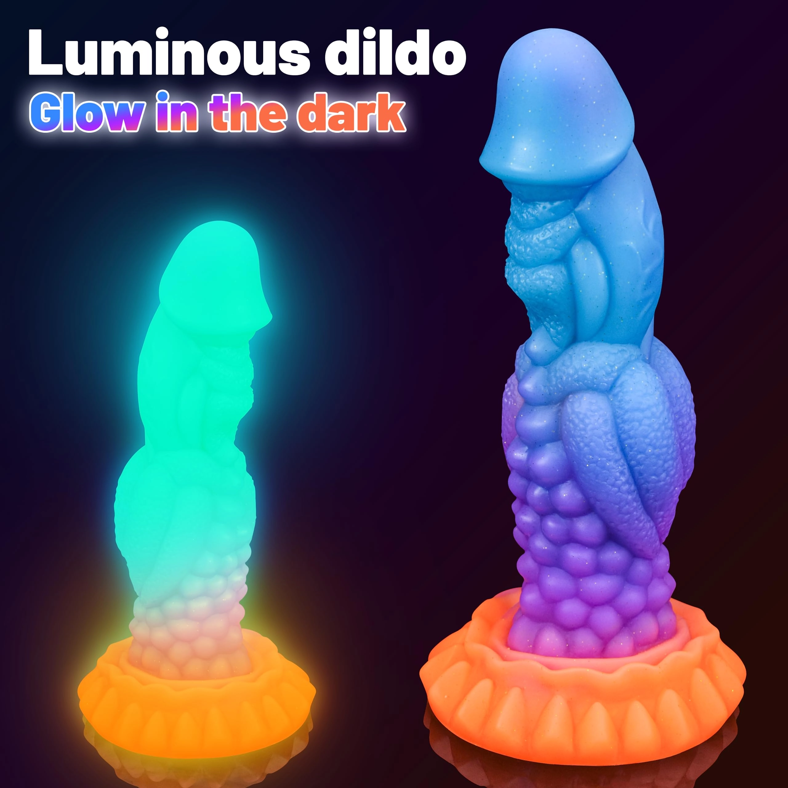 Amanda 8.2 Monster Dildo Luminous Dragon Dildo With Super Strong Suction Cup - Laphwing