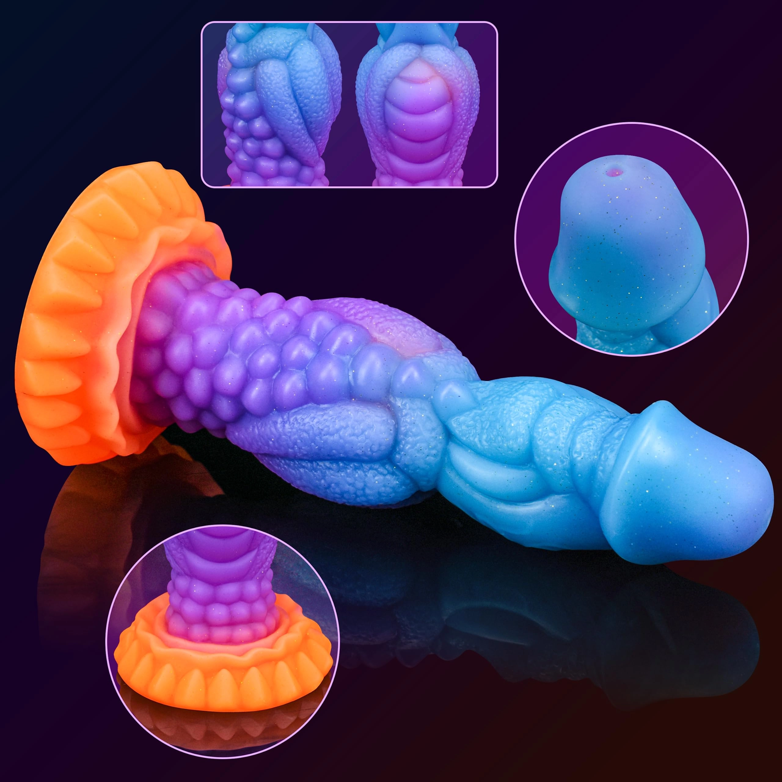 Amanda 8.2 Monster Dildo Luminous Dragon Dildo With Super Strong Suction Cup - Laphwing