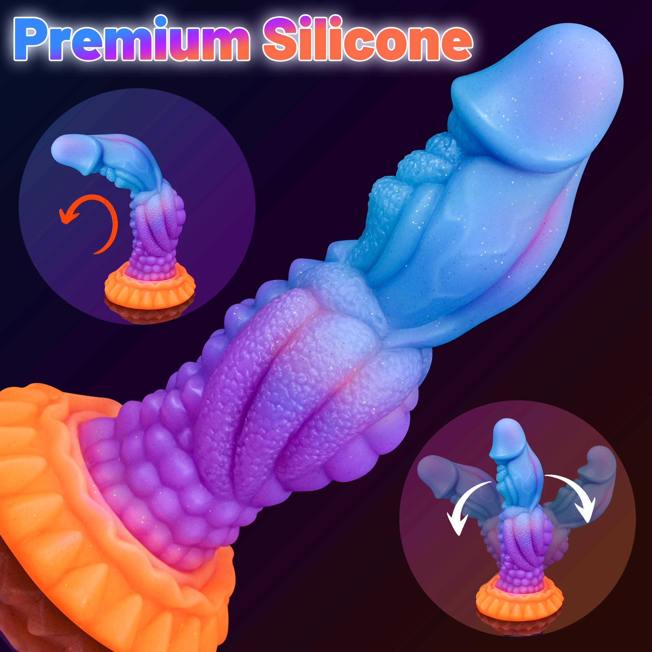 Amanda 8.2 Monster Dildo Luminous Dragon Dildo With Super Strong Suction Cup - Laphwing