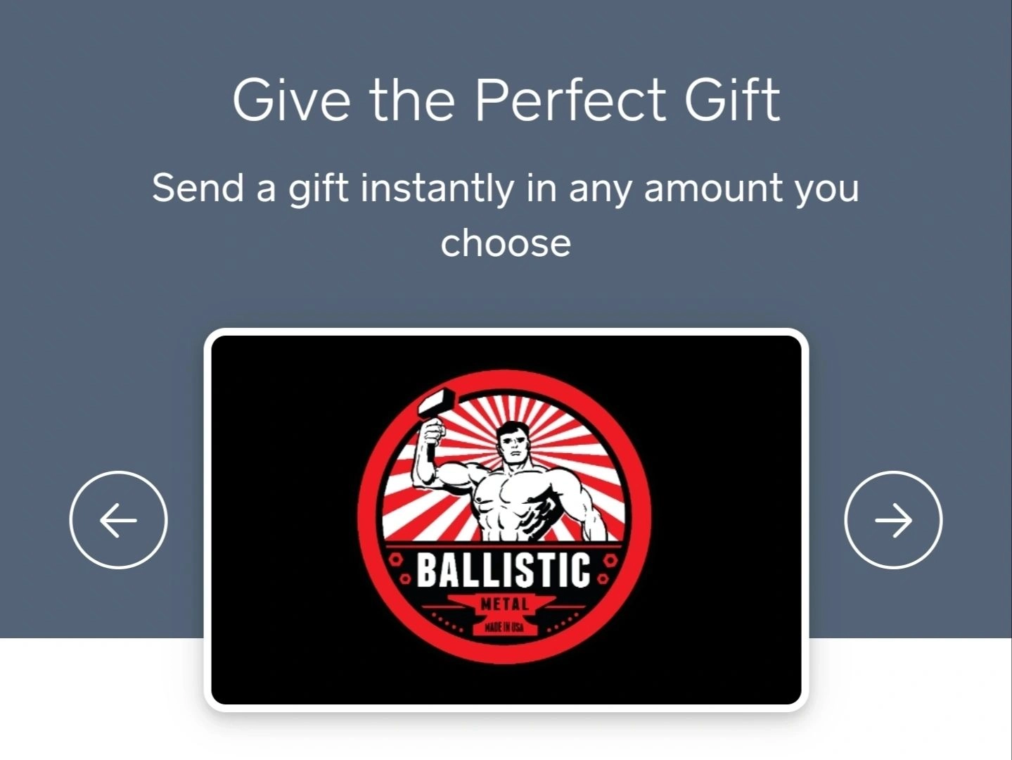 Ballistic Metal Gift Cards - $25 - Gift Card