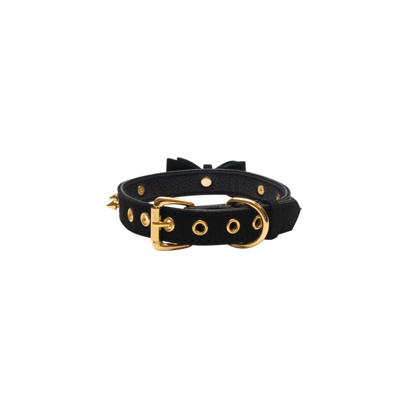 Black & Gold Spike Choker Day Collar