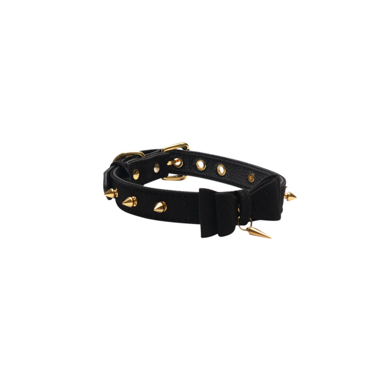 Black & Gold Spike Choker Day Collar