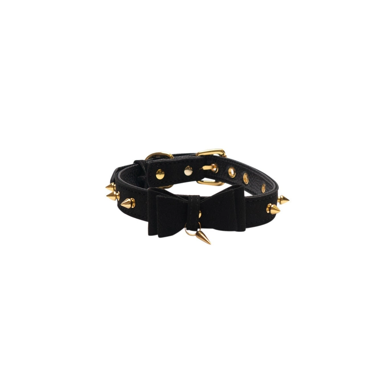 Black & Gold Spike Choker Day Collar