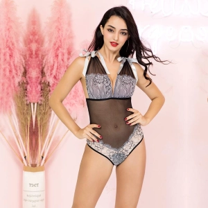 Black and Silver Teddy - One Size