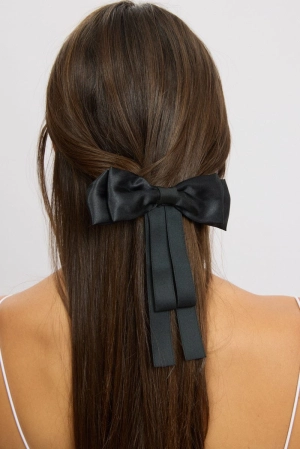 Black Bow Hair Clip