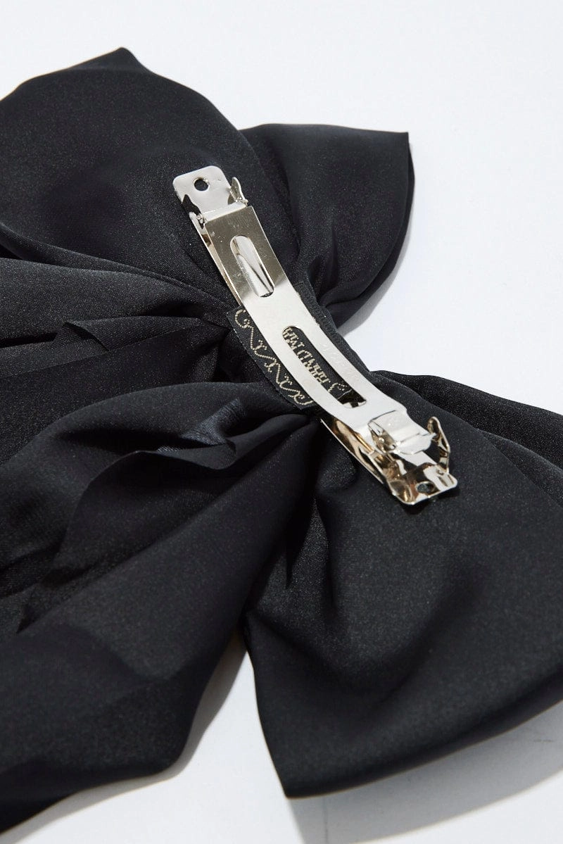Black Large Bow Hair Clip