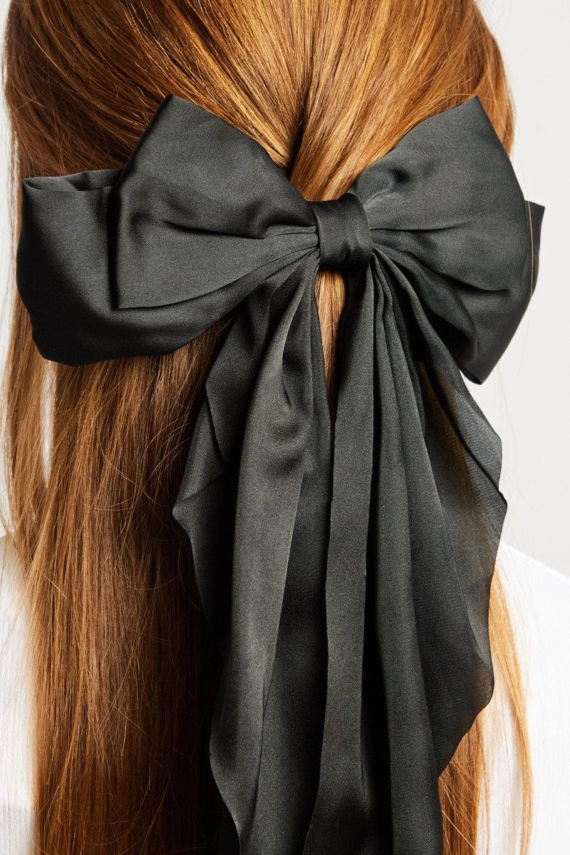 Black Large Bow Hair Clip