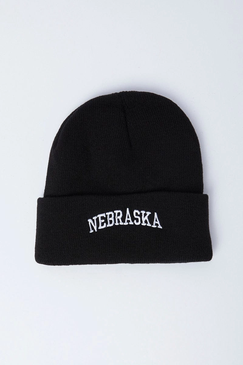 Black Nebraska Beanie