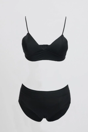 Black Triangle Bra and Briefs Lingerie Set