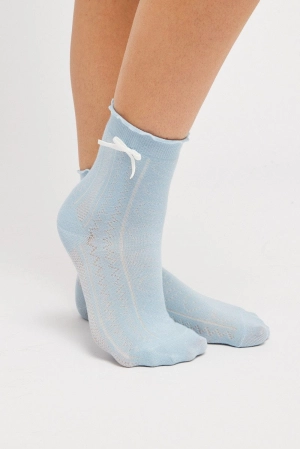 Blue Bow Detail Socks