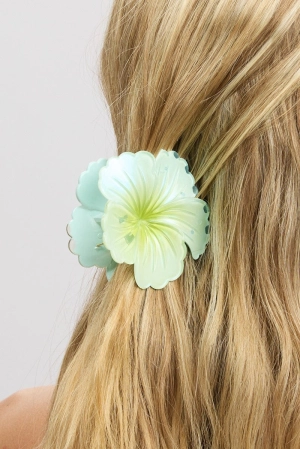 Blue Flower Claw Clip