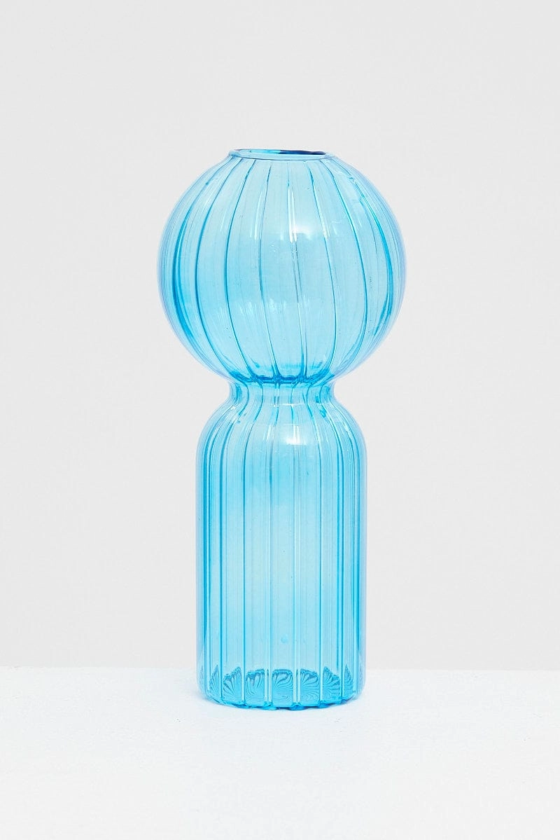 Blue Glass Candle Holder and Vase