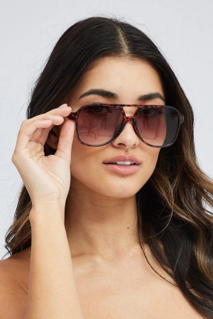 Brown Animal Print Fashion Sunglasses
