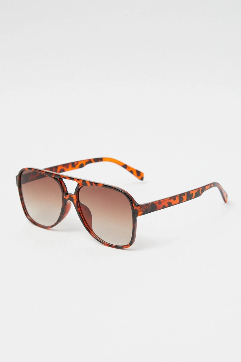 Brown Animal Print Fashion Sunglasses