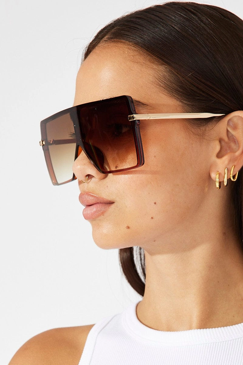 Brown Visor Sunglasses