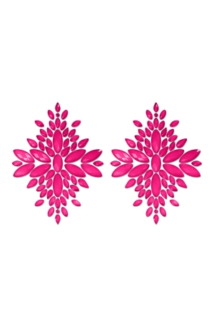 Fantasy Fashion Pasties Set: Neon Pink Crystal Pasties