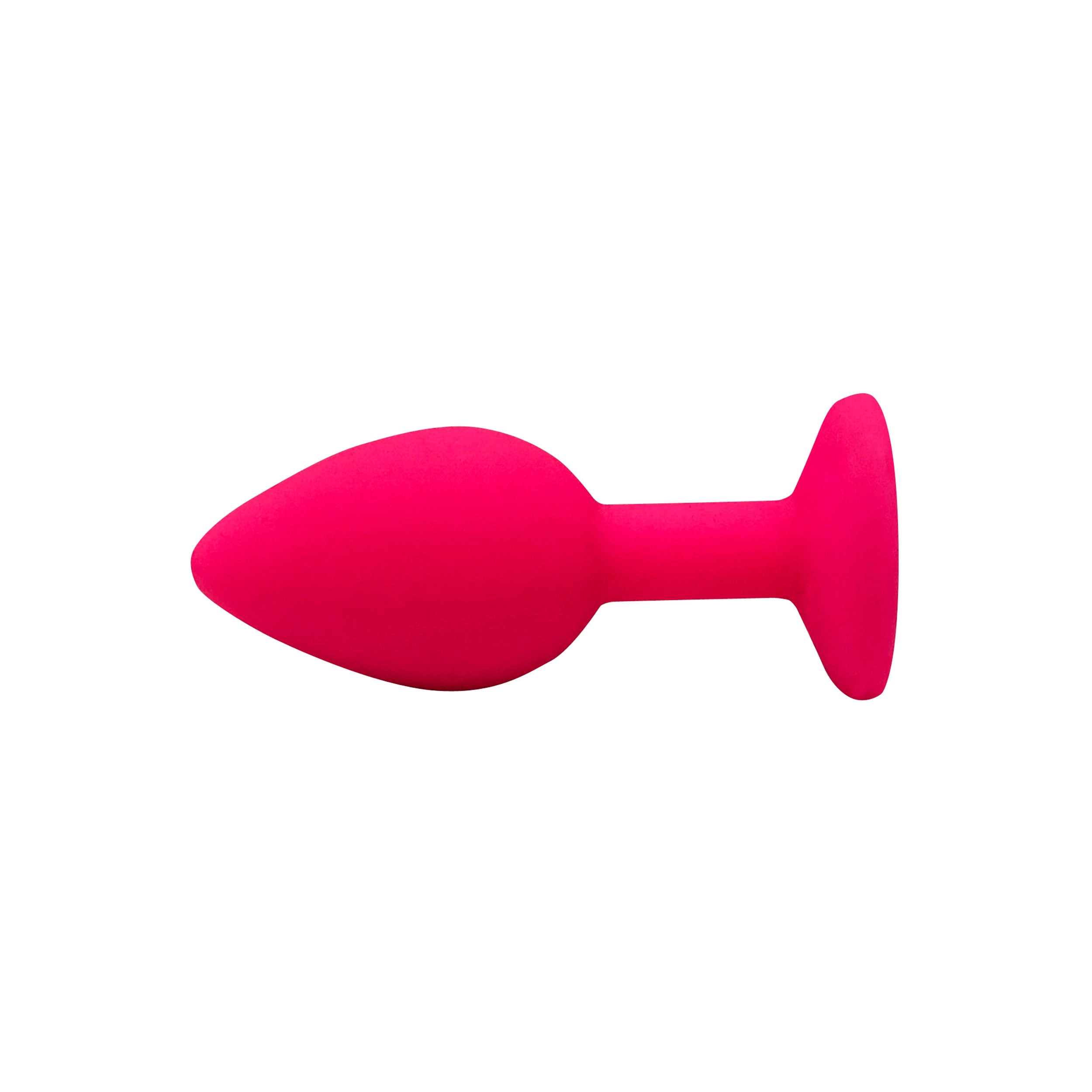 Fetish Pleasure Play Small Pink Silicone Green Jewel Butt Plug
