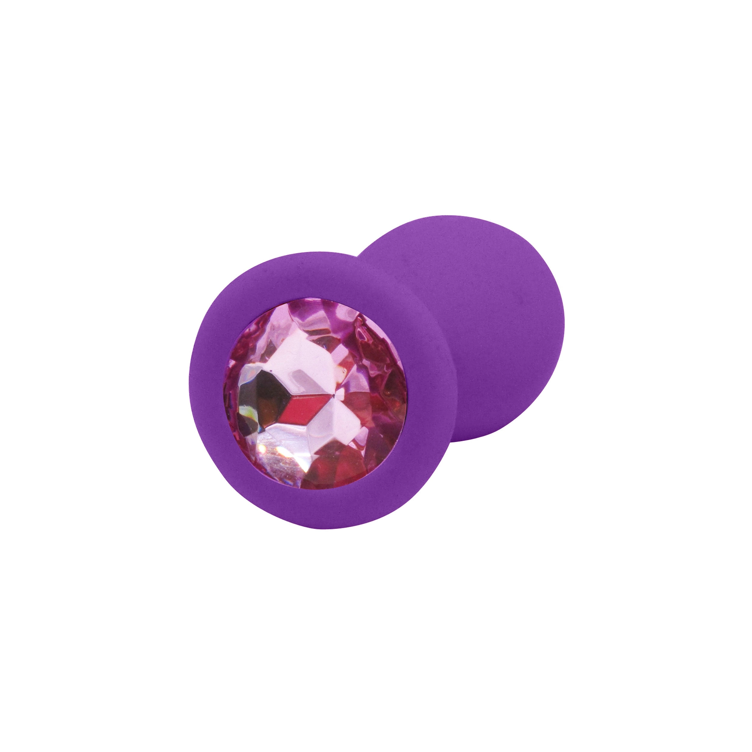 Fetish Pleasure Play Small Purple Silicone Pink Jewel Butt Plug