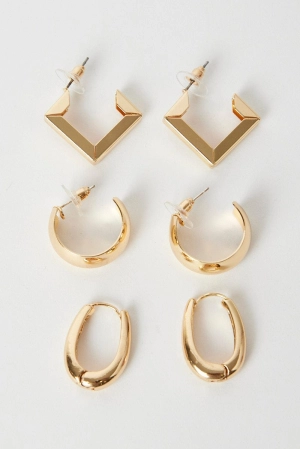 Gold 3 Pack Earrings
