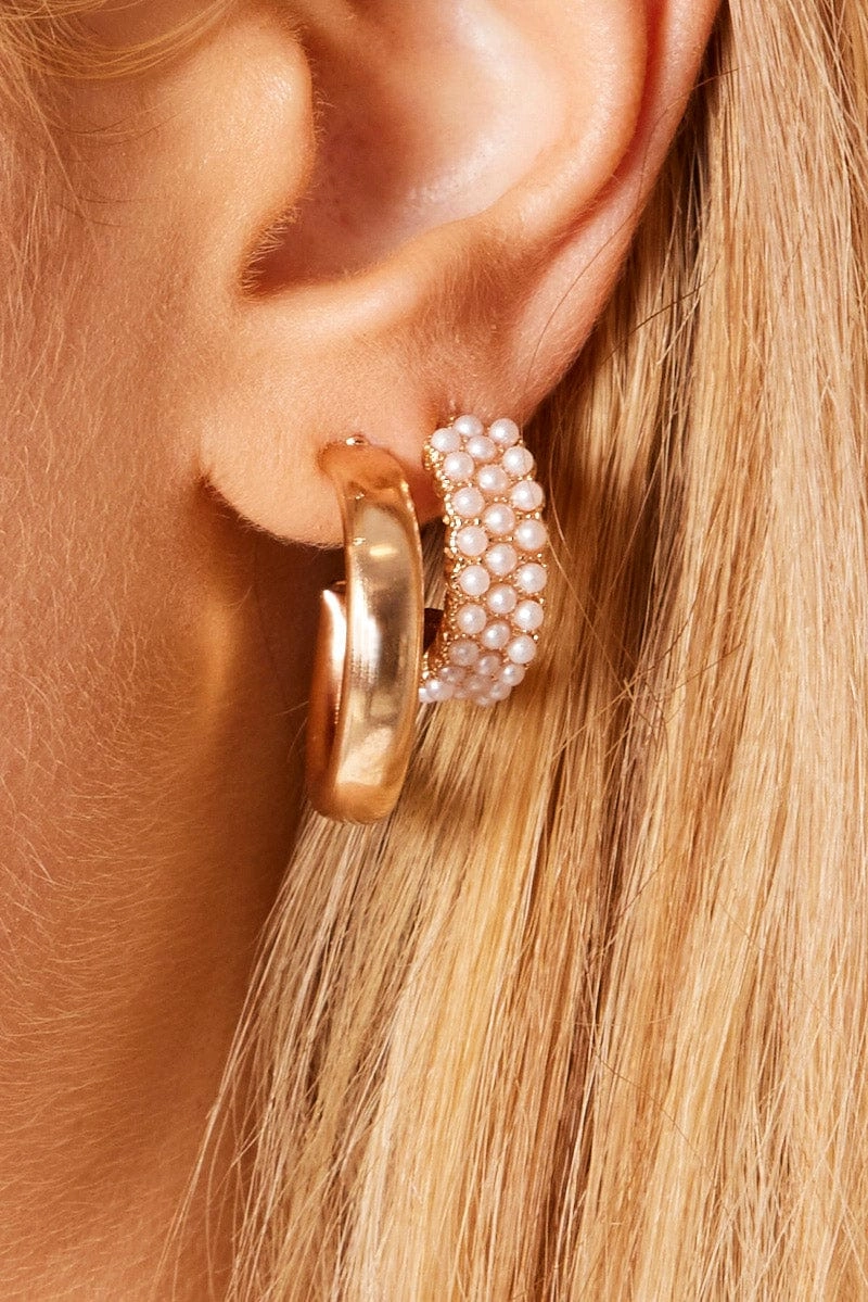 Gold 5 Pack Earrings Set