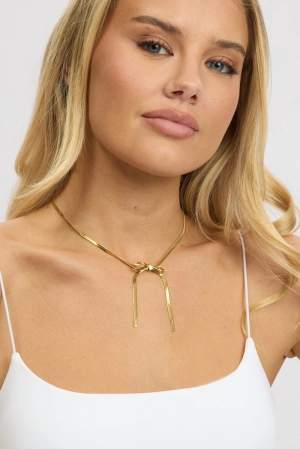 Gold Bow Necklace