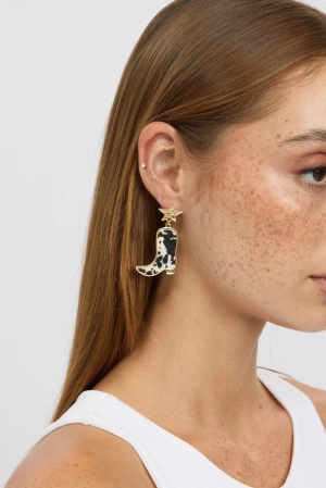 Gold Cowboy Boots Earrings