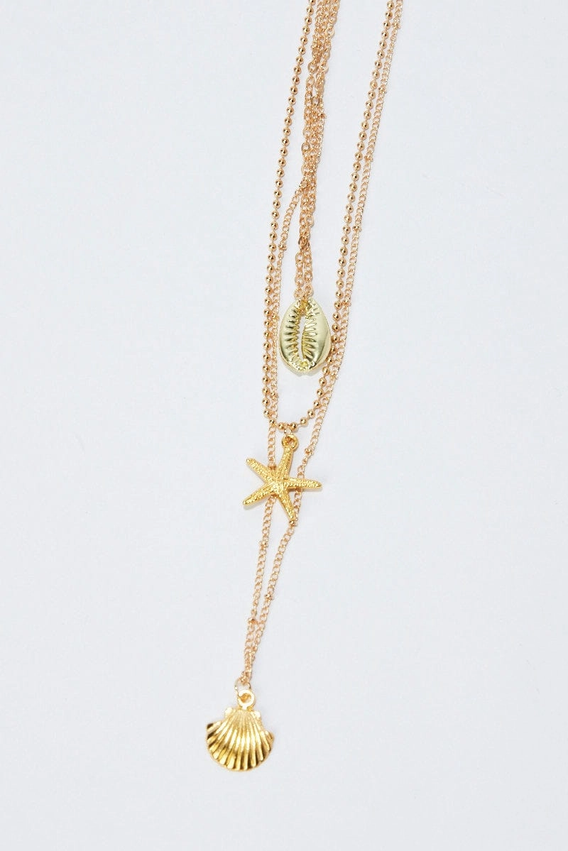 Gold Faux Pearl Necklace