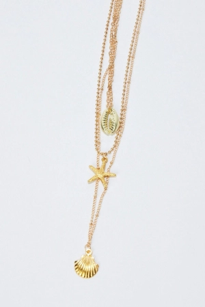 Gold Faux Pearl Necklace