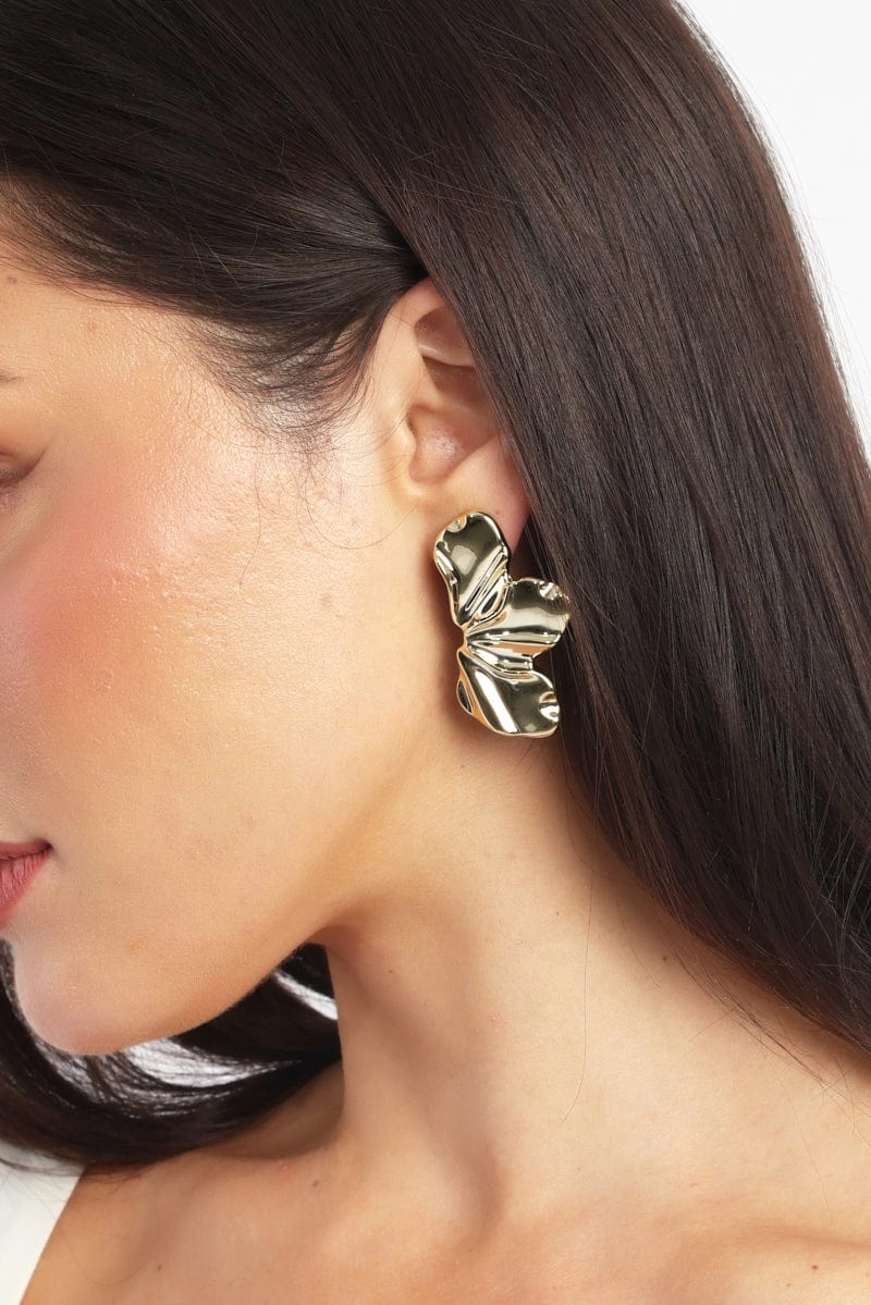 Gold Flower Earrings