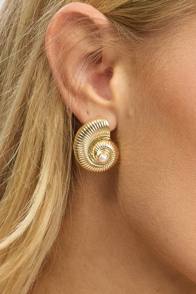 Gold Spiral Earrings