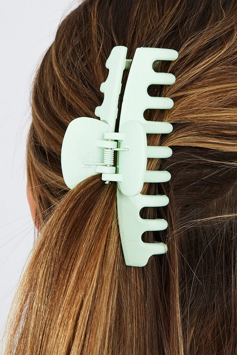 Green Classic Hair Claw Clip