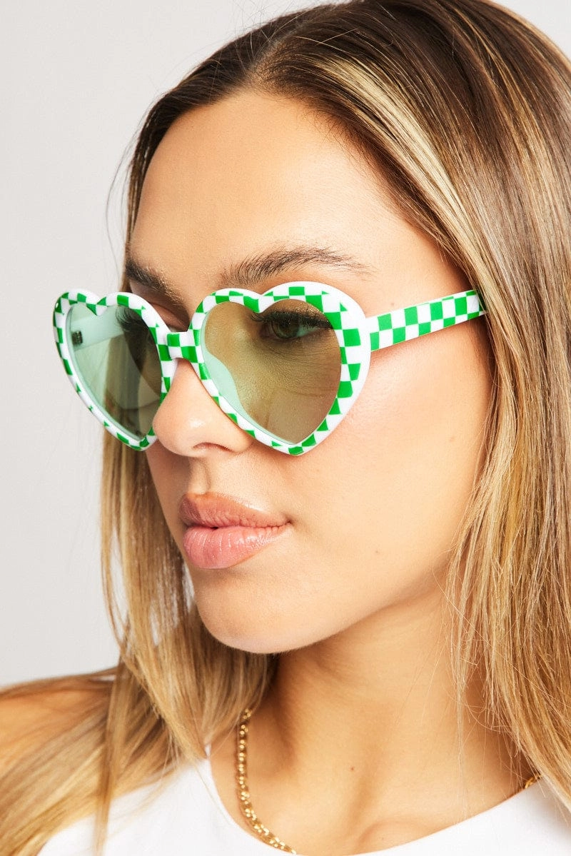 Green Heart Sunglasses