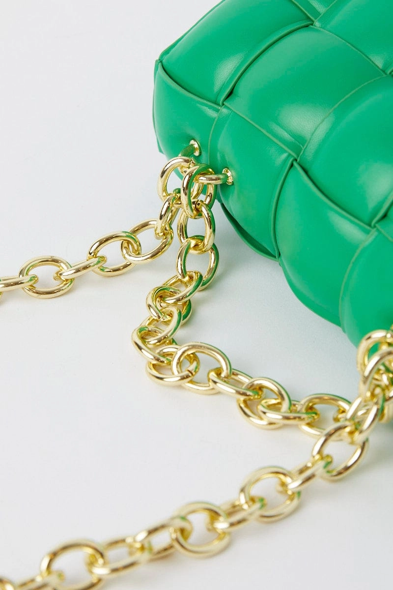 Green Quilt Crossbody Bag