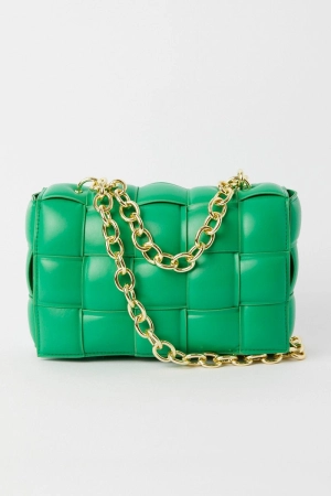 Green Quilt Crossbody Bag
