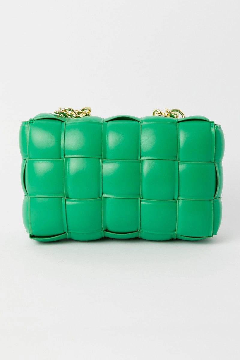 Green Quilt Crossbody Bag