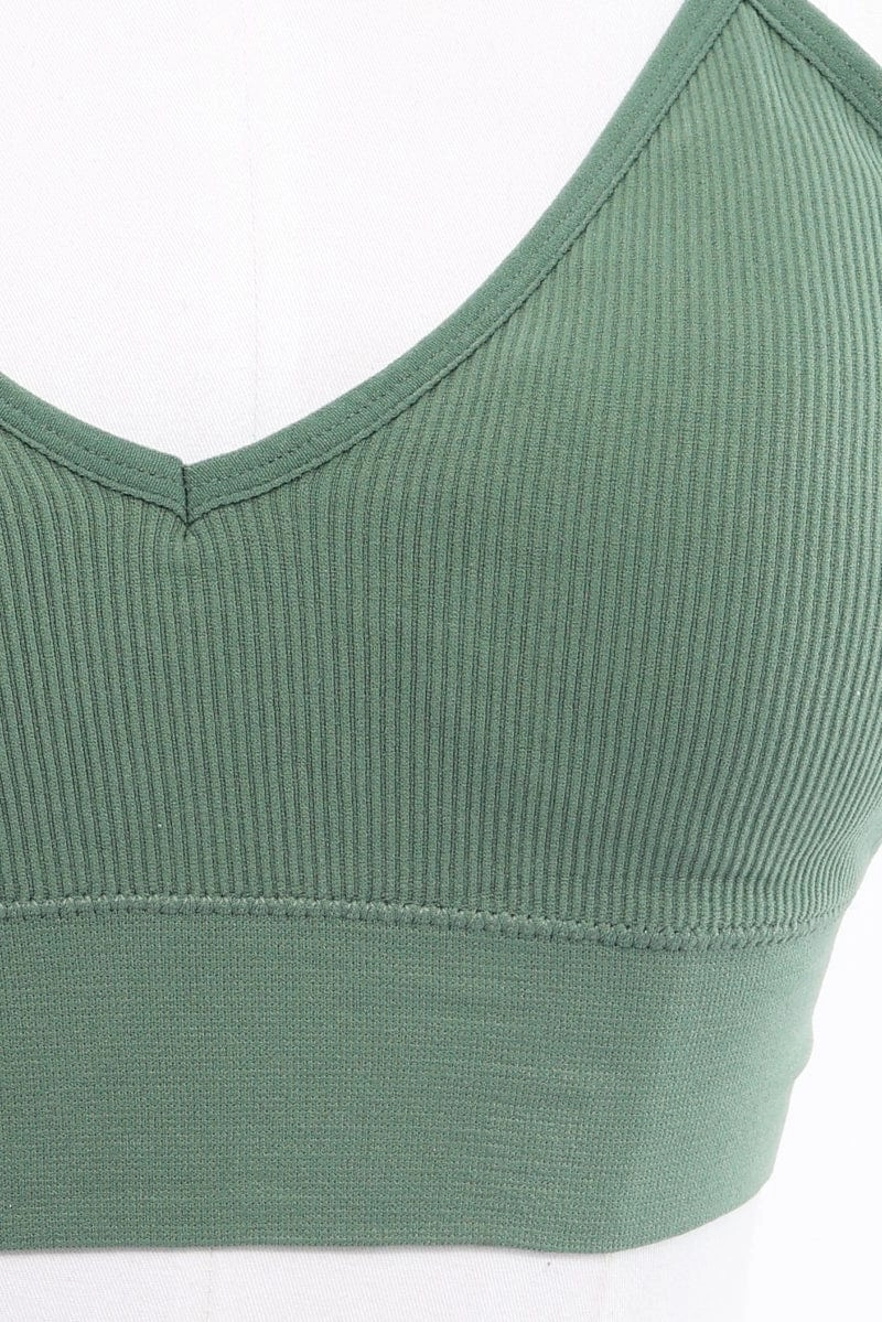 Green Seamless Lingerie Set