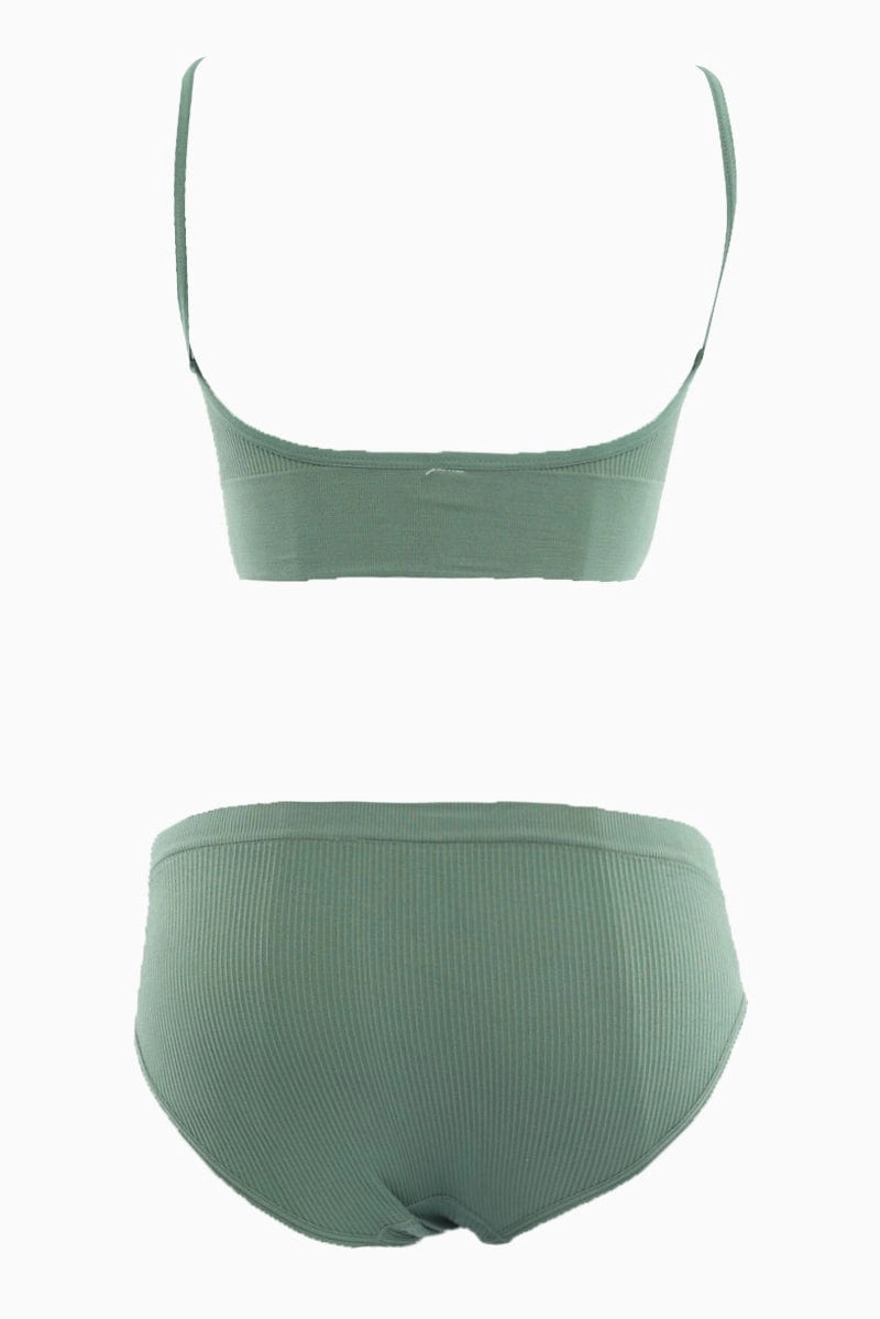 Green Seamless Lingerie Set