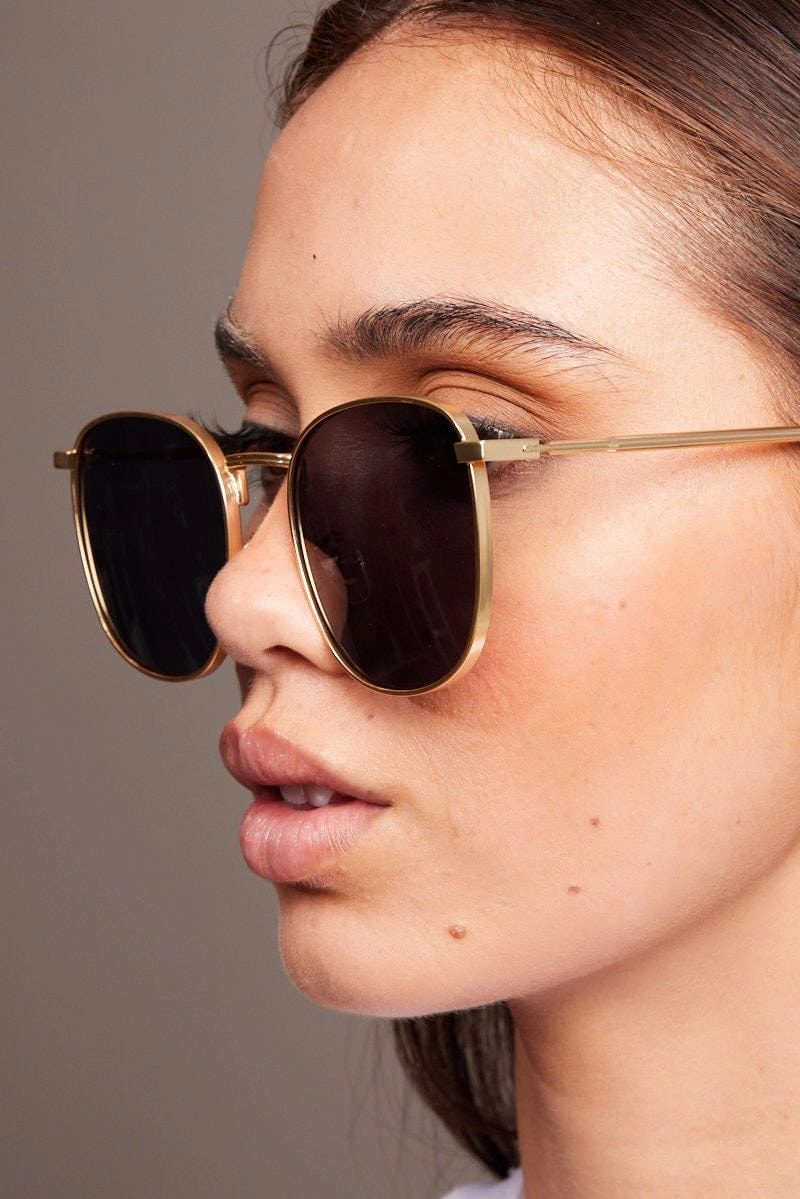 Grey Metal Frame Sunglasses
