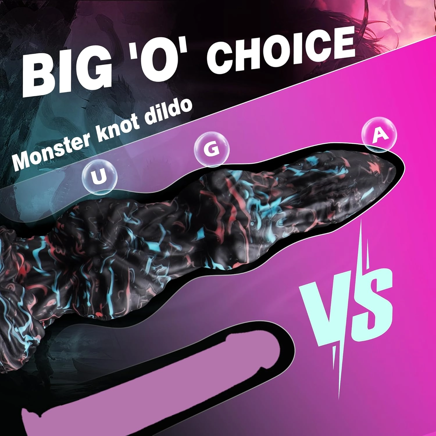 Hydra 9.6 Monster Dildo Black Fantasy Dildo -Laphwing