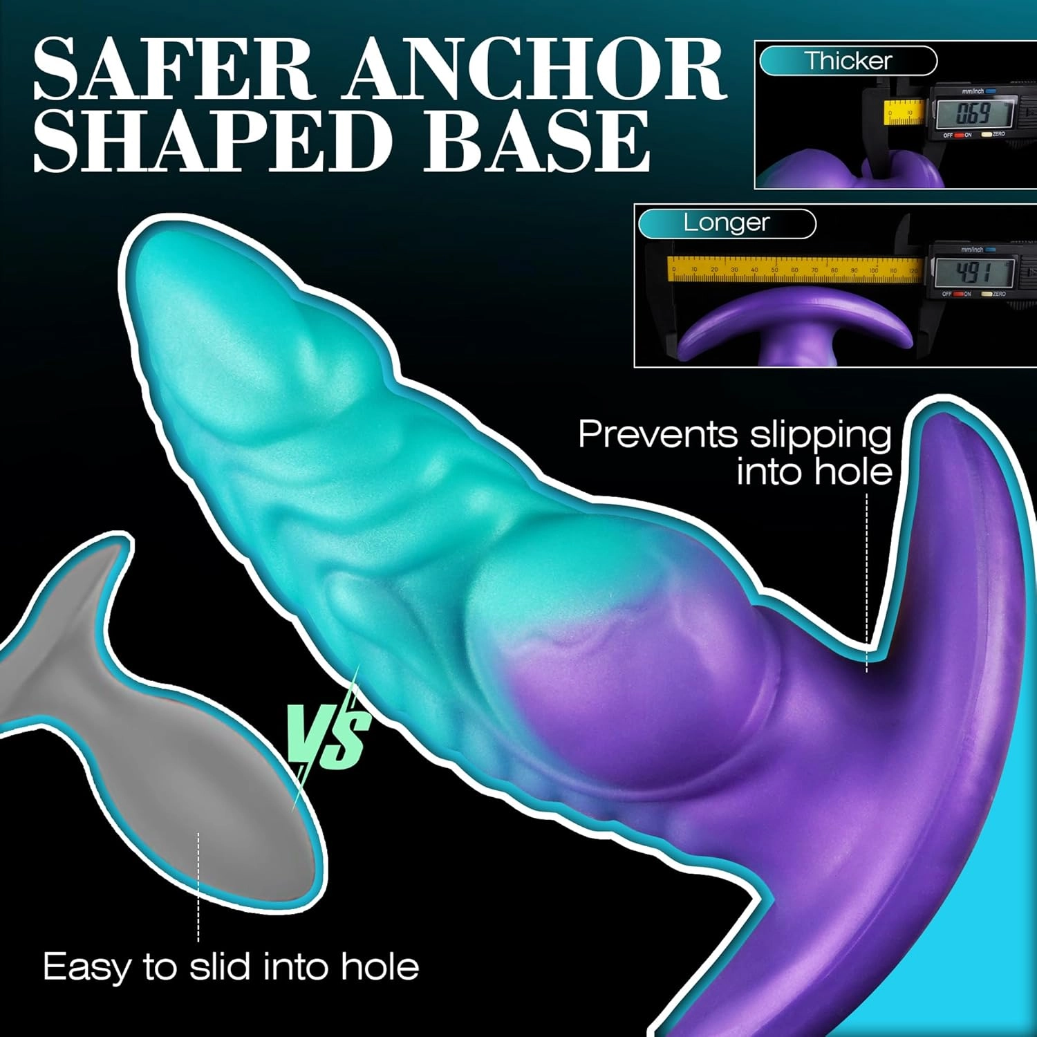 Megalodon 6.3 Large Butt Plug with Knot for Anal Training - Laphwing