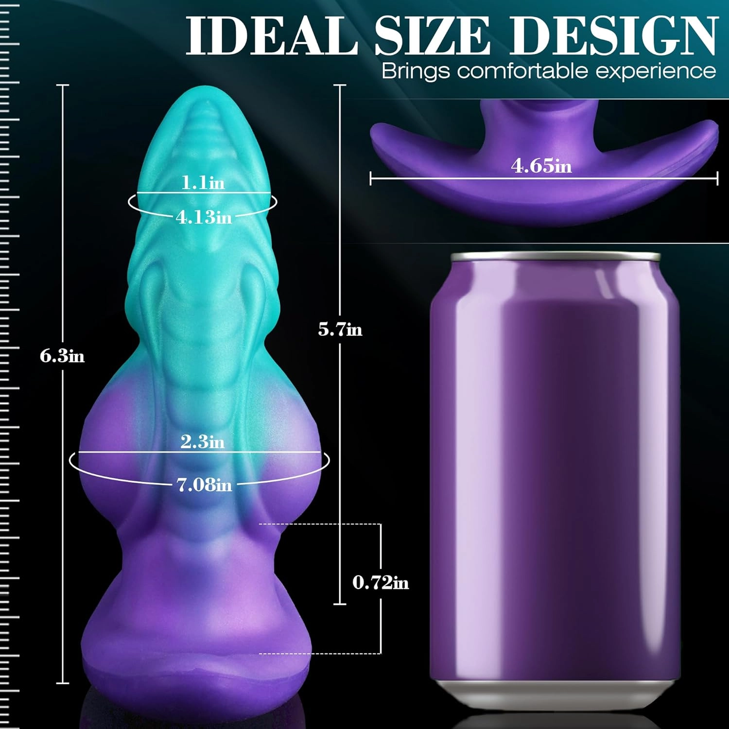 Megalodon 6.3 Large Butt Plug with Knot for Anal Training - Laphwing