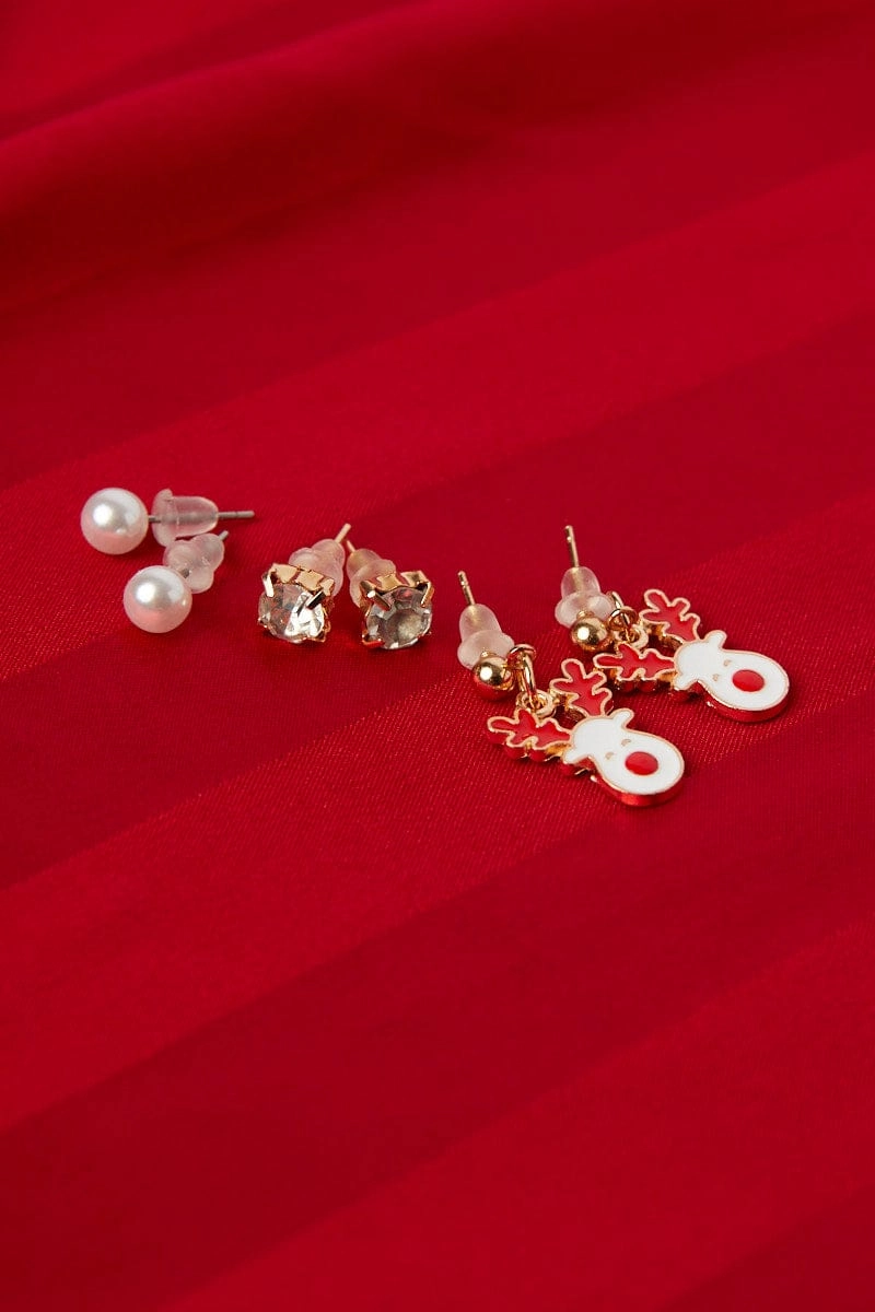 Multi Christmas Earrings Set