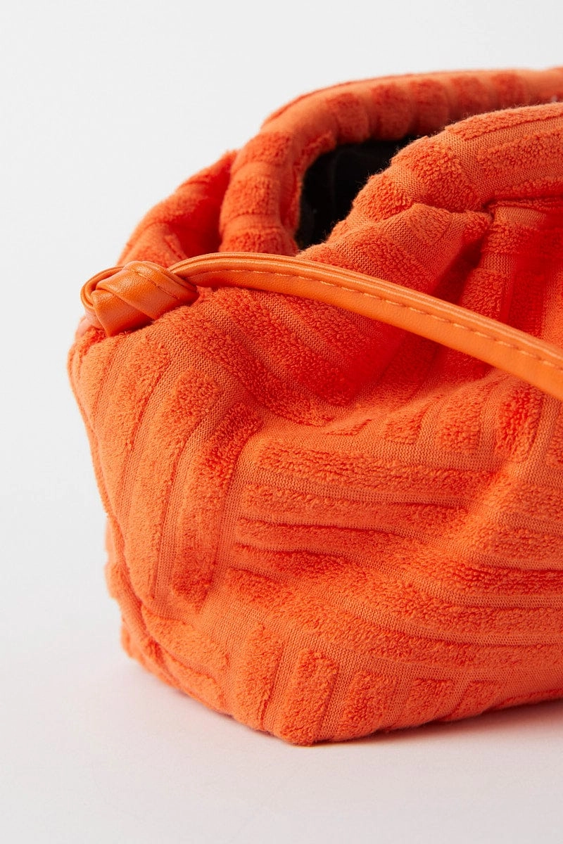 Orange Toweling Detail Crossbody Bag