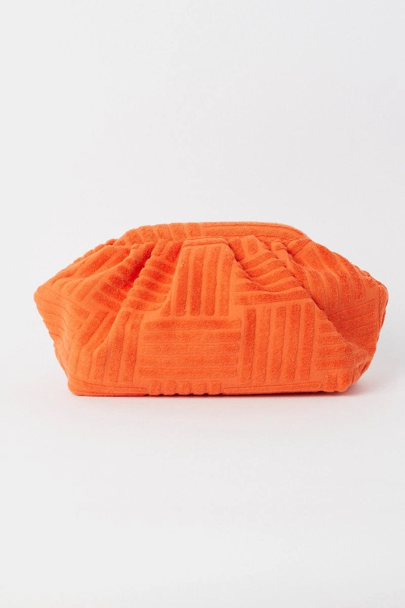 Orange Toweling Detail Crossbody Bag