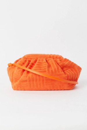 Orange Toweling Detail Crossbody Bag