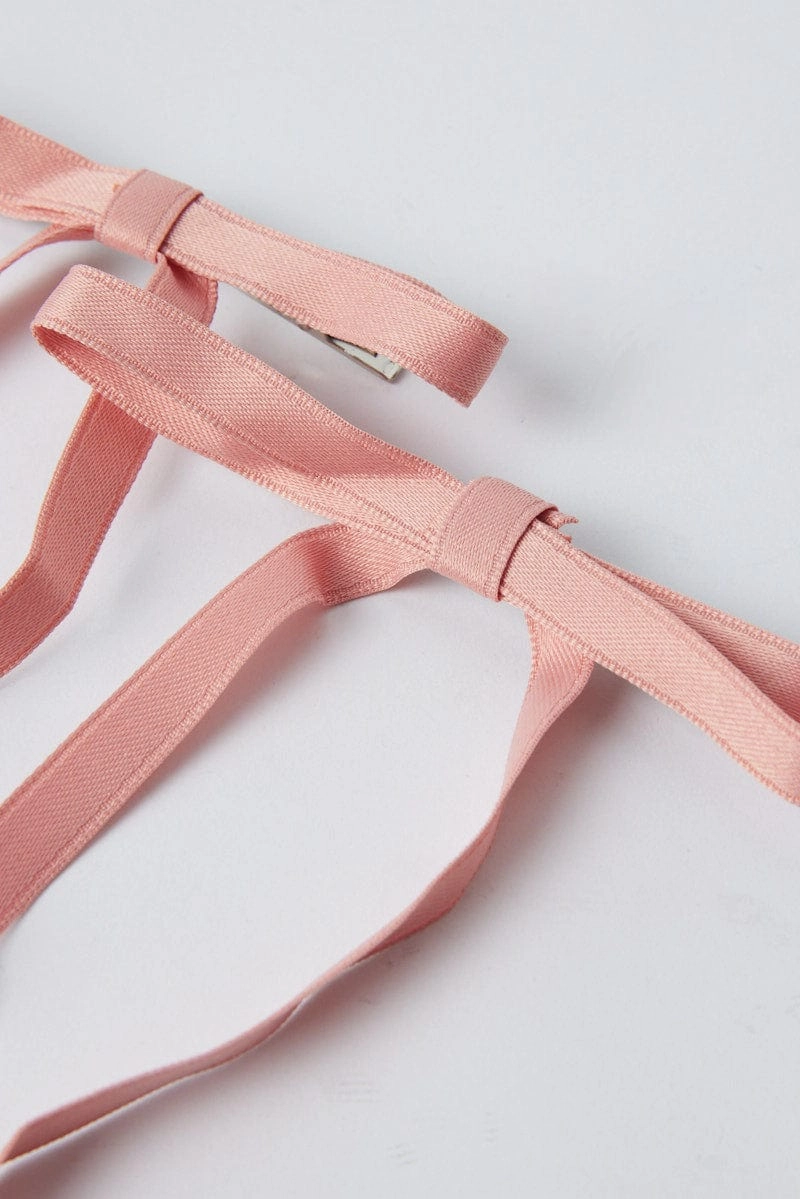 Pink 2 Pack Bow Hair Clips