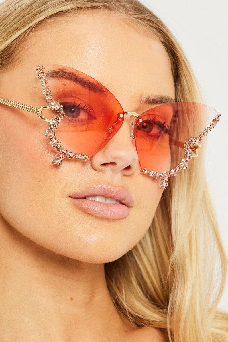 Pink Butterfly Sunglasses