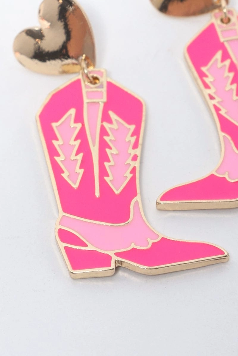 Pink Cowboy Boots Earrings